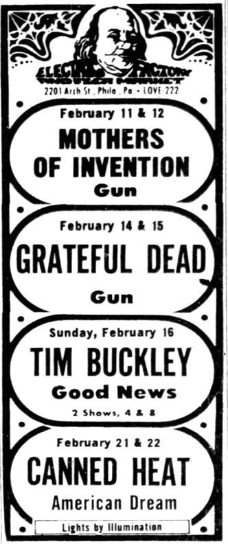 11+12/02/1969Electric Factory, Philadelphia, PA